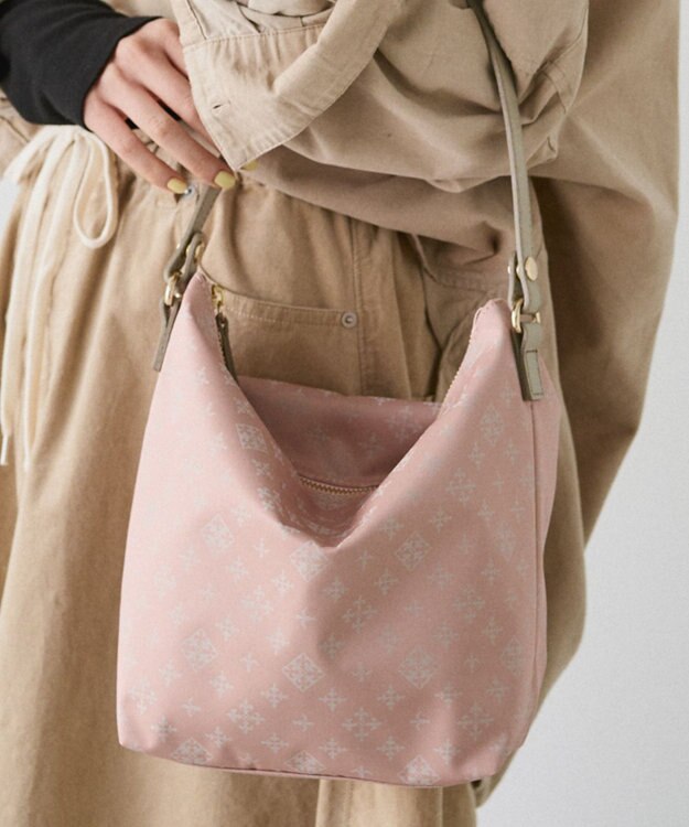 russet ナイロンジャガード2WAYミニショルダーバッグ(CE-1627) BeigePink