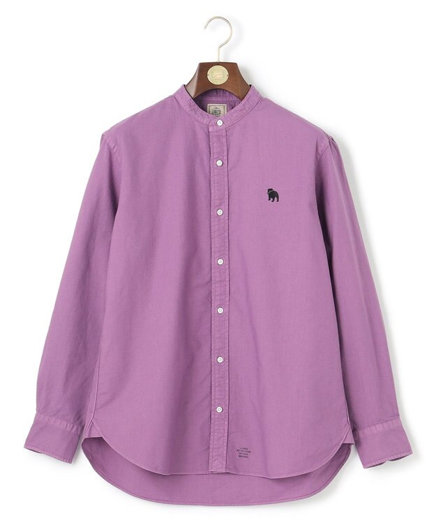J.PRESS MEN 【オックス ガーメントダイ】バックブルバンドカラーシャツ パープル系