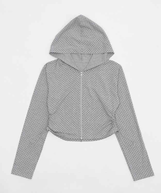 WEGO 柄Wジップパーカー ライトグレー