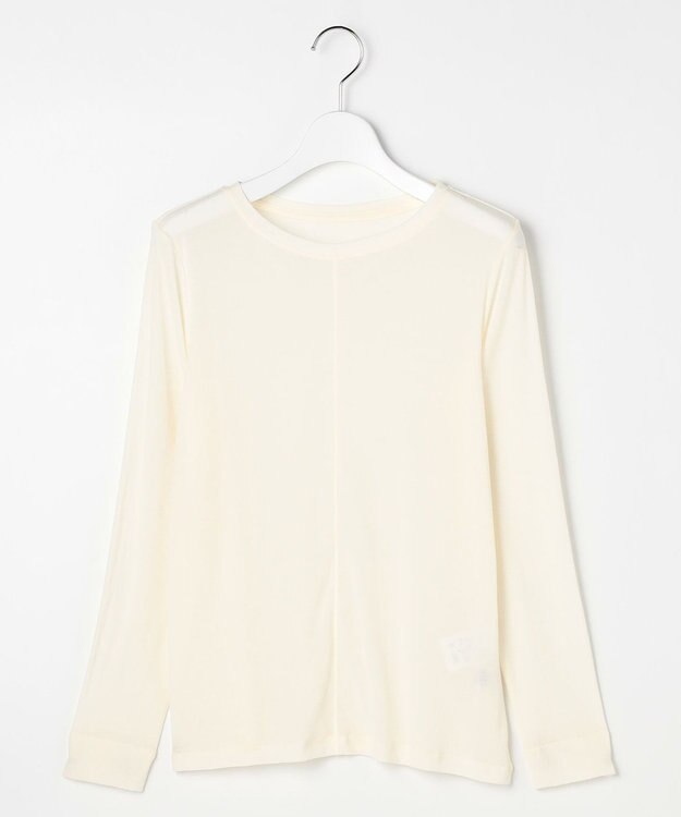 J.PRESS LADIES 【WEB限定】シアーストレッチフライス クルーネック シアー カットソー 【WEB限定】アイボリー系