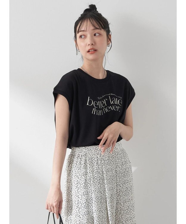 earth music&ecology ｂｅｔｔｅｒ　ｌａｔｅ　フレンチＴ Black