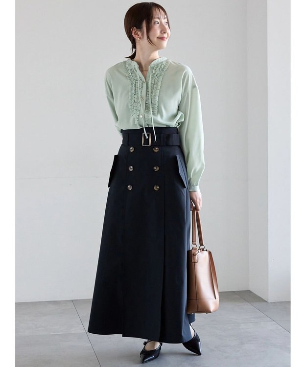 Te chichi フロントフリルキーネックブラウス ミント