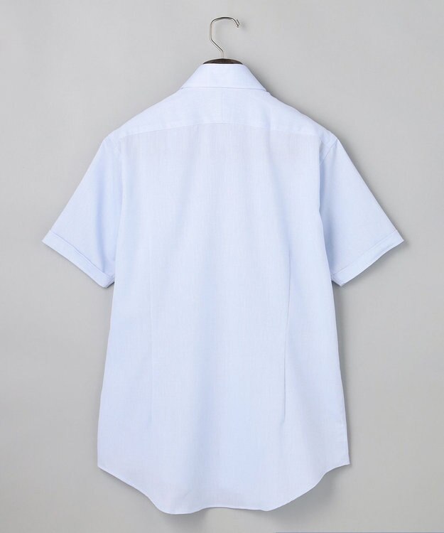 GOTAIRIKU 春夏向け/カラミ織【形態安定】SUMMERPREMIUMPLEATS_セミワイドカラー 半袖ドレスシャツ(26年限定モデル) 26年限定色/サックスブルー×カラミ織