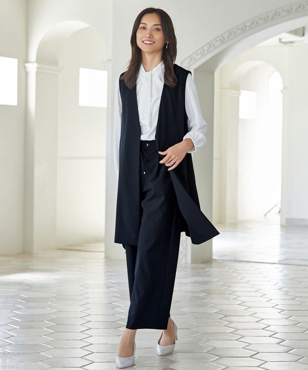 ANY 【ストレッチ/セットアップ可】イージィケアストレッチジレ ネイビー