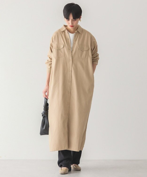 AMERICAN HOLIC Ｗポケットシャツワンピース Beige
