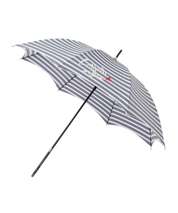 MOONBAT LANVIN en Bleu 長傘 ボーダー ネイビーブルー