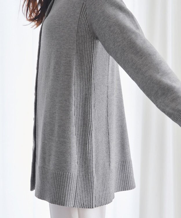 Tiaclasse 【洗える】きらボタンロングカーディガン チャコールグレー