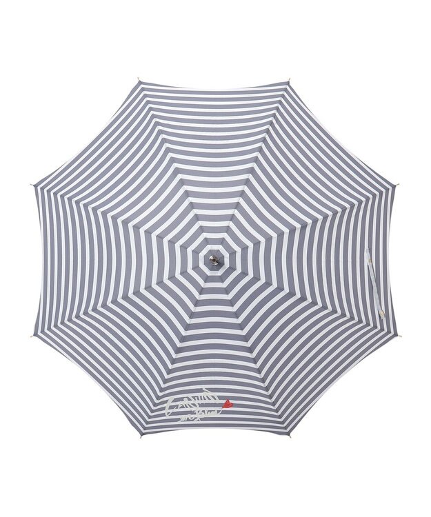 MOONBAT LANVIN en Bleu 長傘 ボーダー ネイビーブルー