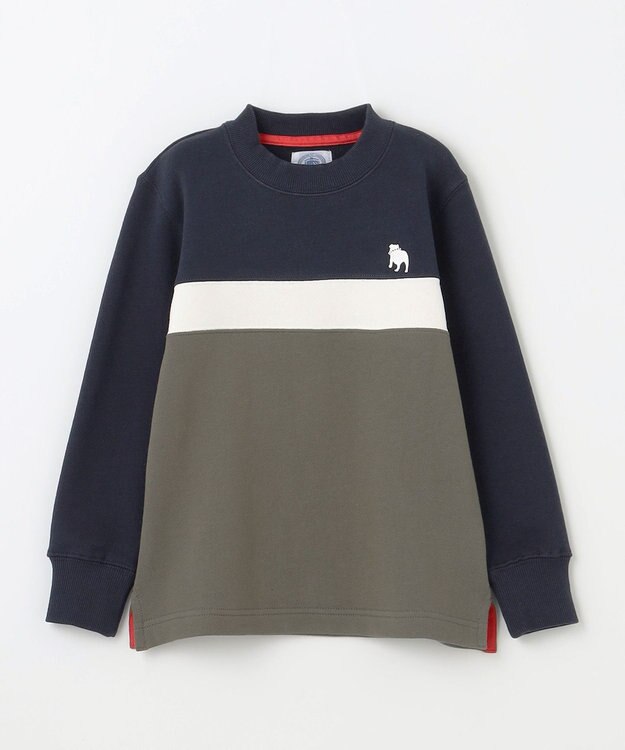 J.PRESS KIDS 【100-130cm】ブル刺繍 ブロッキングトレーナー ネイビー系2