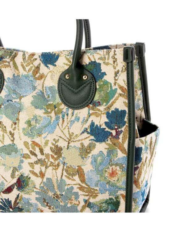 UNBILLION カシュカシュ cachecache / ジャガードスクエアトート グリーン