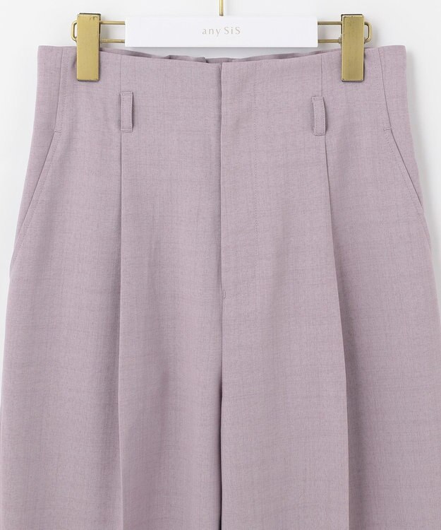 ANY SIS 【セットアップ対応】リネンライク ワイドパンツ ラベンダー