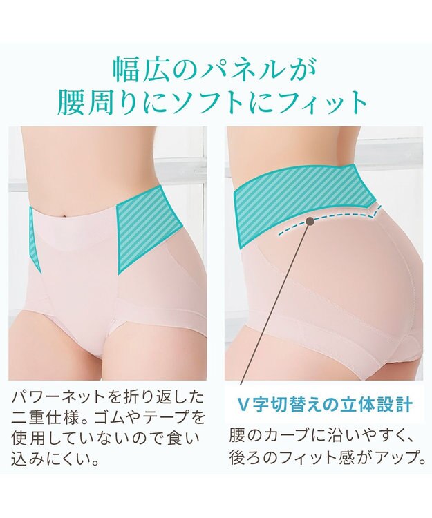 BRADELIS New York 【Yukine inc. 】ゆきねえモアソフト快適ショーツ23  蒸れにくい補正ショーツ ピンクベージュ