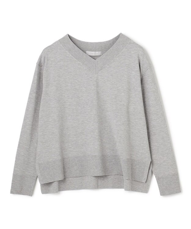 UNFILO マイビューティニット Vネック グレー