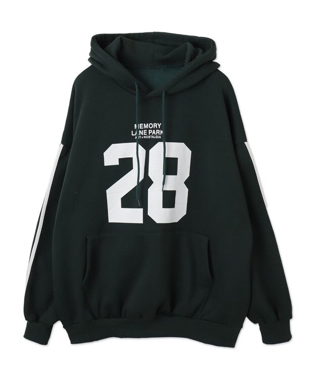 WEGO サイドラインナンバリングパーカー グリーン