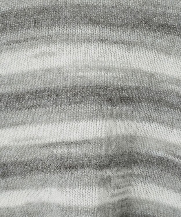 WEGO 段染めボーダーショートニット グレー