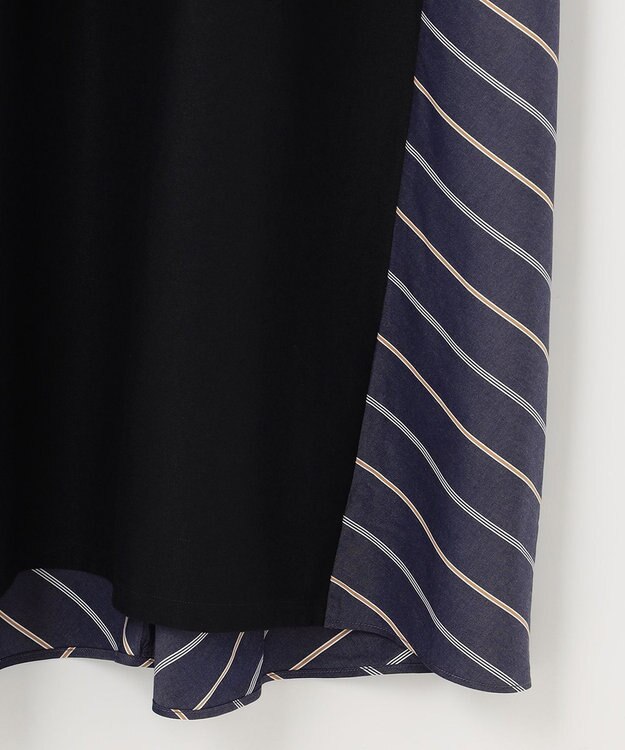 自由区 【洗える】コンビネーションシャーティング ワンピース ネイビー系1