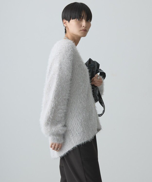 AMERICAN HOLIC Ｖネックシャギーニットカーディガン Light Gray