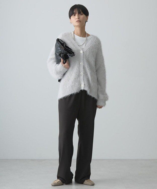 AMERICAN HOLIC Ｖネックシャギーニットカーディガン Light Gray