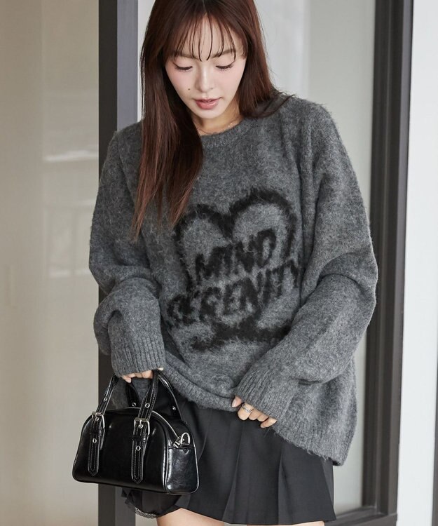 WEGO 【ユニセックス着用ITEM/MLサイズ展開】シャギーグラフィックプルオーバー スミクロ