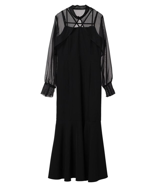 earth music&ecology ＳＥＴ２点シアーボレロ＋キャミワンピース Black