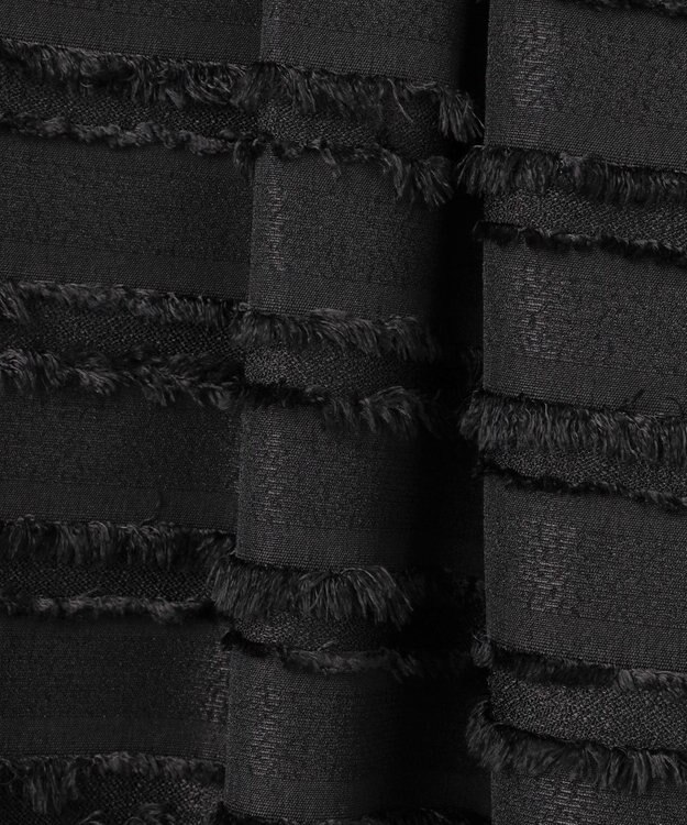 組曲 【WEB限定】ボーダーカットジャカード フレアスカート ブラック系