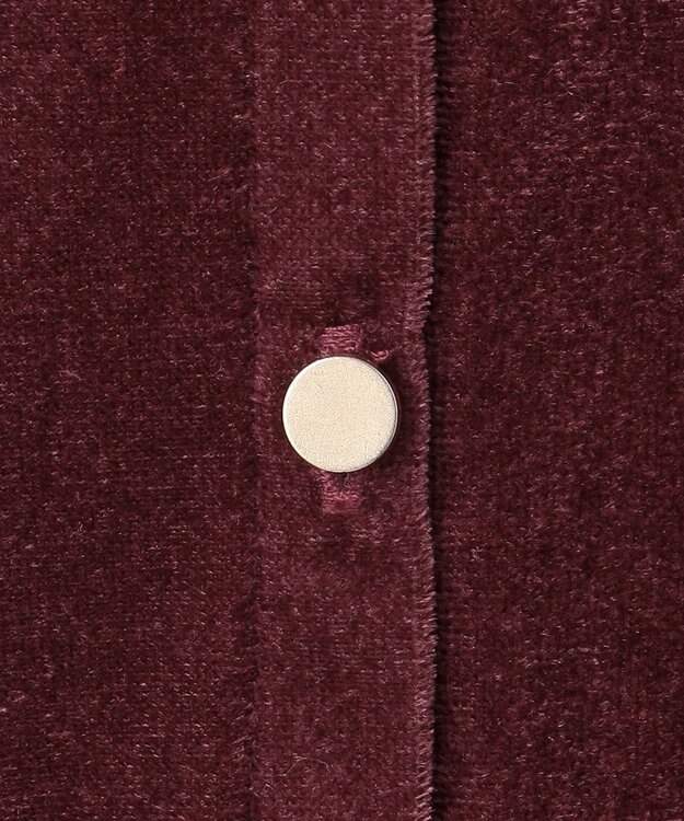 自由区 L シアーベロア カーディガン ボルドー