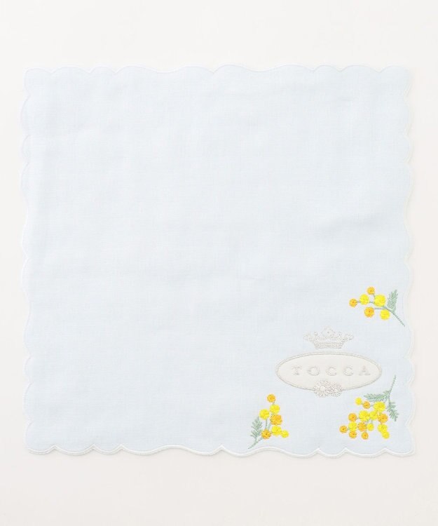 TOCCA AIRY YELLOW PEARL HANDKERCHIEF ハンカチ スカイブルー系