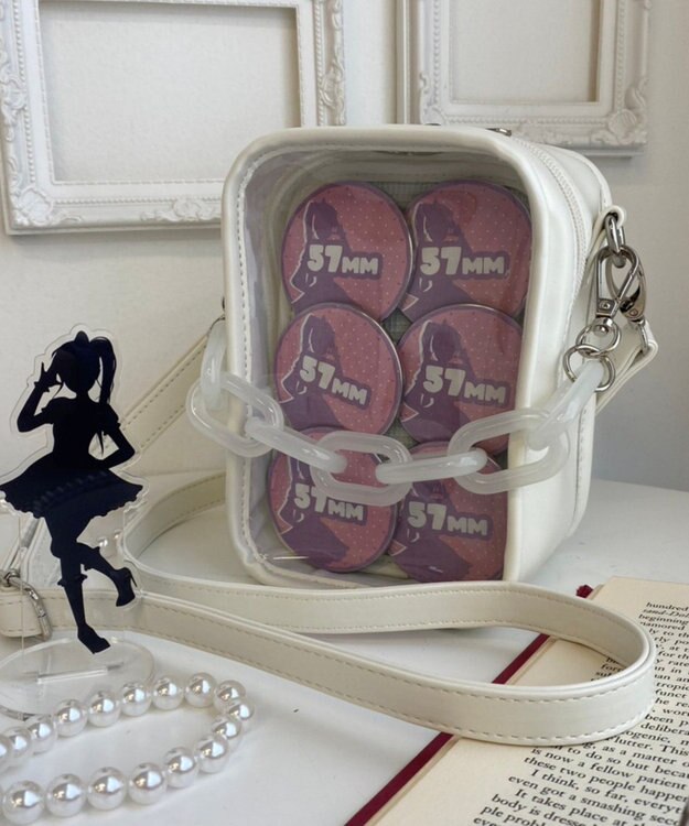 WEGO 【痛バ＆推し活グッズ】カラフルチェーンぬい痛ショルダー ホワイト