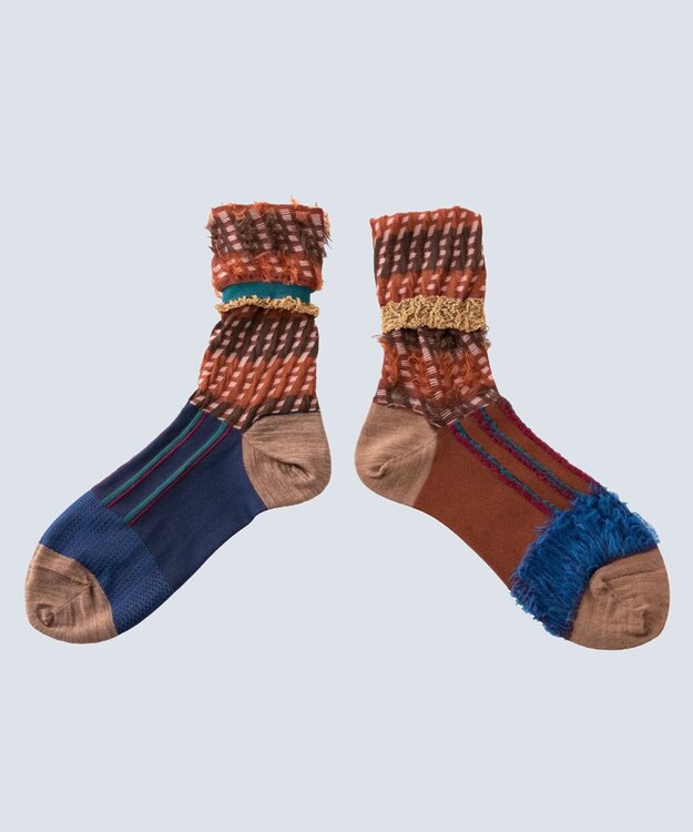 COQ ミケネコテイル リバーシブルファーソックス ブラウン