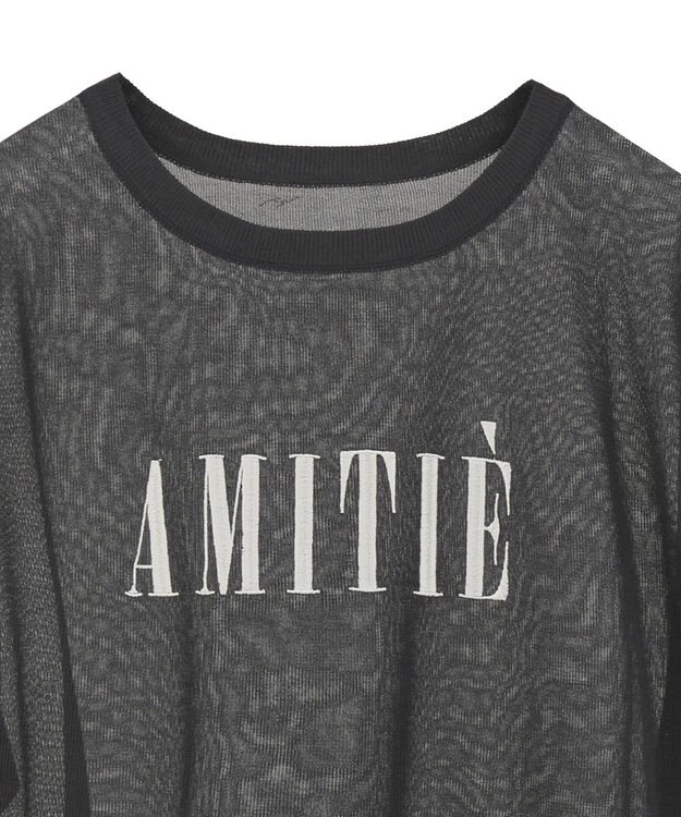 earth music&ecology 【接触冷感】ロゴ刺繍シアープルオーバ Charcoal Gray