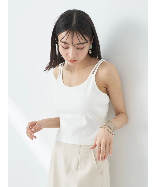 earth music&ecology クロップドキャミソール Off White