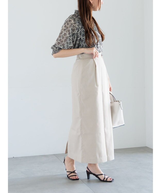 Te chichi パターンアソートシャーリングブラウス チャコールグレー