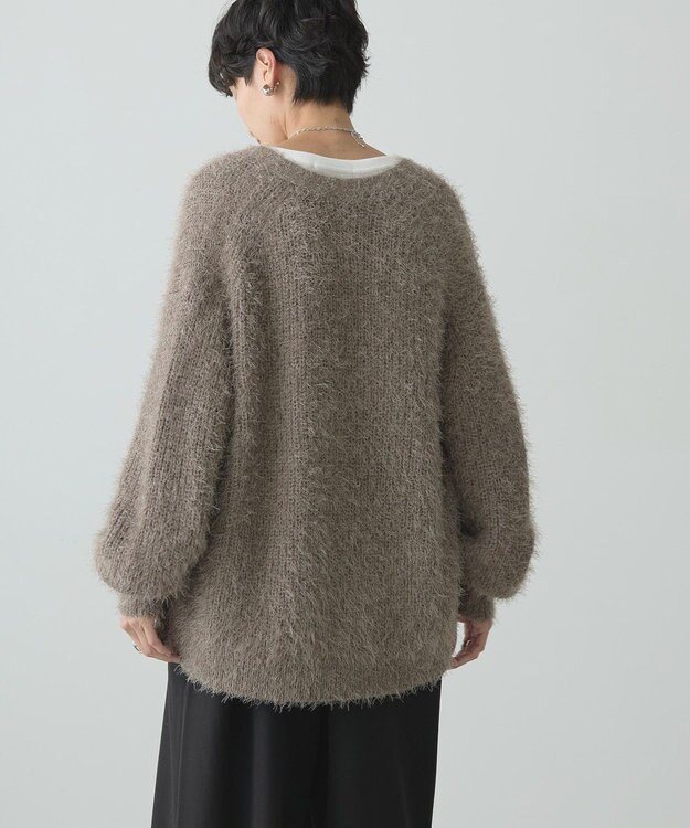 AMERICAN HOLIC Ｖネックシャギーニットカーディガン Mocha