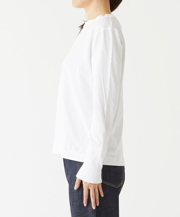caqu caqu x GoodOn roundneck L/S tee  シンプルゆったりフィットシャツ white
