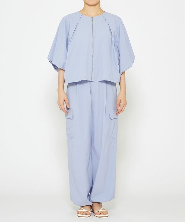 uncrave 【撥水・接触冷感・UVカット・洗濯機洗い可】マルチファンクションナイロン ２WAYブルゾン（uncrave STANDARD） サックス