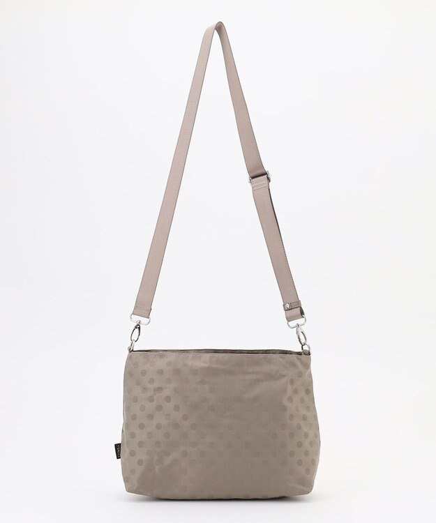 Y'SACCS ドットジャガードポーチ付きトートバッグ ライトグレー