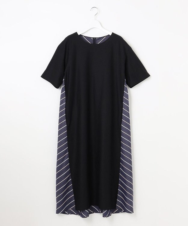 自由区 【洗える】コンビネーションシャーティング ワンピース ブラック系1