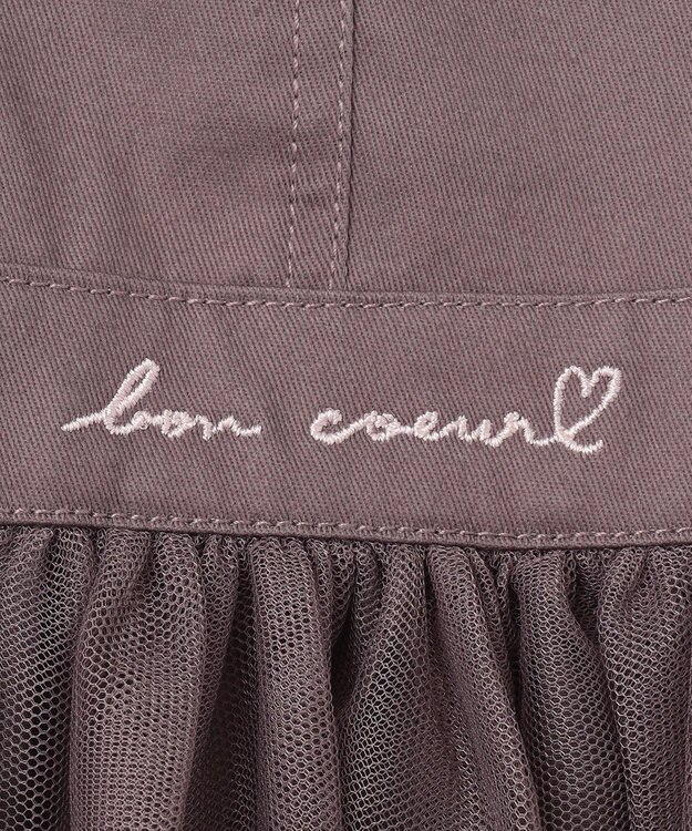 ANY KIDS チュール付き ジャンパースカート チャコール