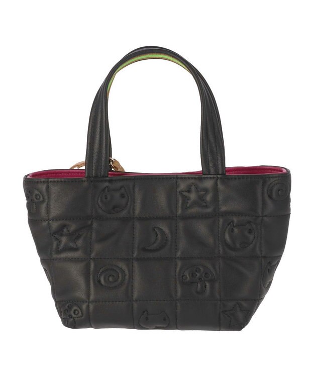 tsumori chisato CARRY ネコキルティング ショルダーバッグ 2way ミニバッグ ハンドバッグ ブラック