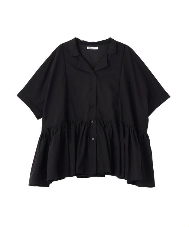 CRAFT STANDARD BOUTIQUE インド製 ペプラムブラウス Black