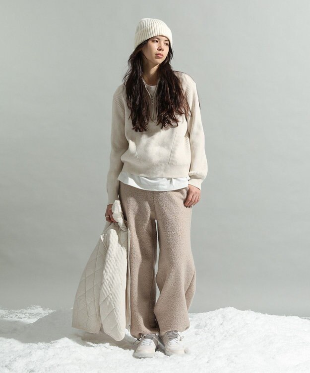 CRAFT STANDARD BOUTIQUE ミニモールハーフジップニットプルオーバー Off White