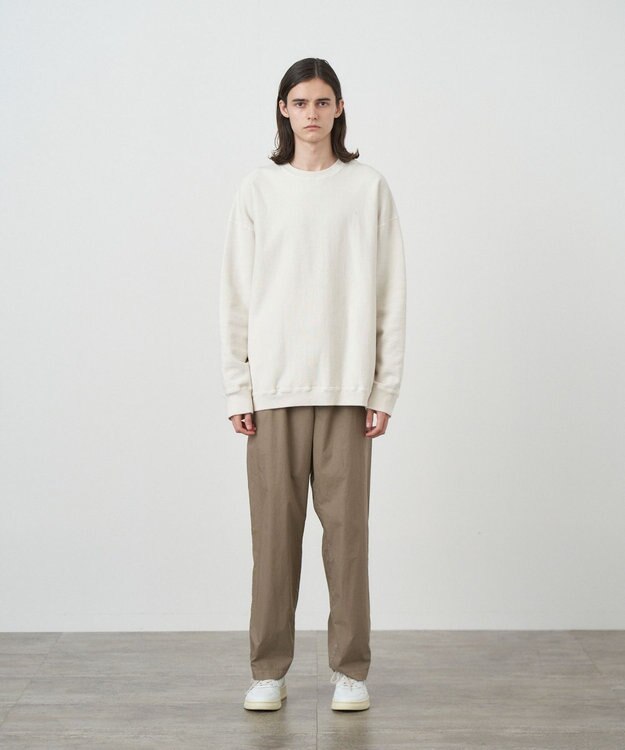 ATON COTTN LAWN | ワイドイージーパンツ - UNISEX BEIGE