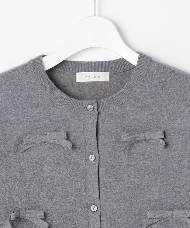 Feroux リボンディテール カーディガン グレー系