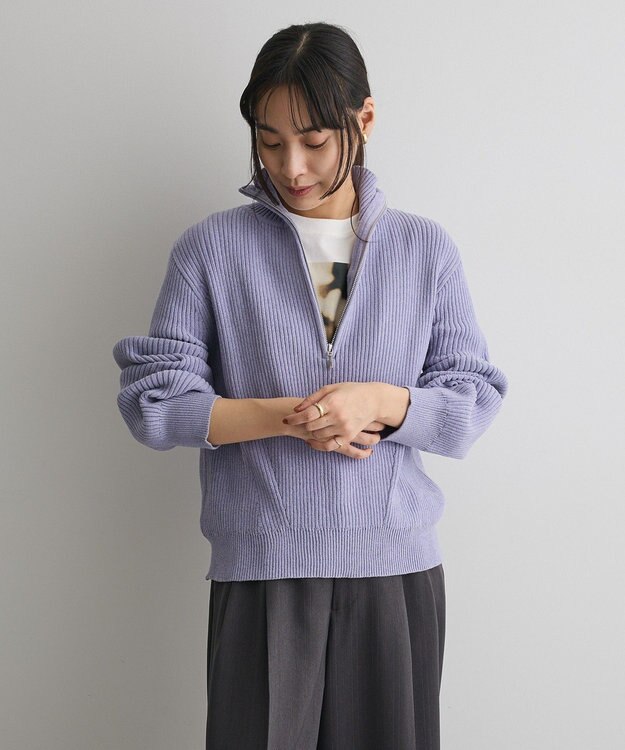 CRAFT STANDARD BOUTIQUE ミニモールハーフジップニットプルオーバー Grayish Blue