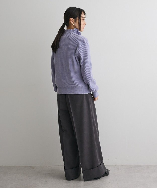 CRAFT STANDARD BOUTIQUE ミニモールハーフジップニットプルオーバー Grayish Blue