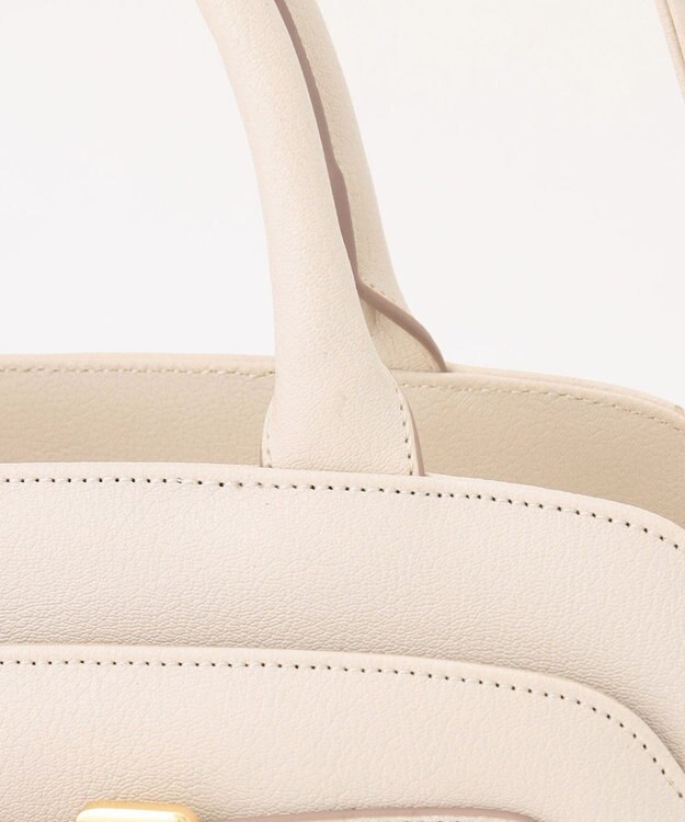 ANY SIS 【2WAY】ベルトバックルラウンドミディトート バッグ アイボリー