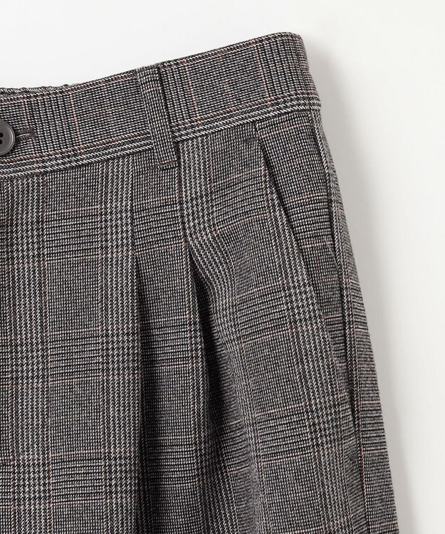 ANY 【洗濯機可/ウエストゴム】ウーリッシュ２タックワイドパンツ グレンチェック