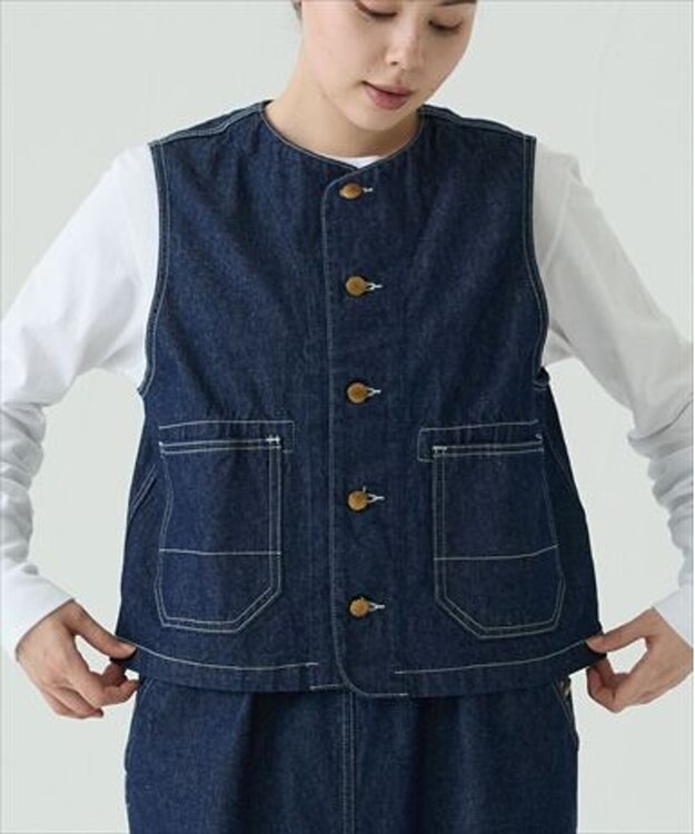 caqu デニムワークベスト rinse