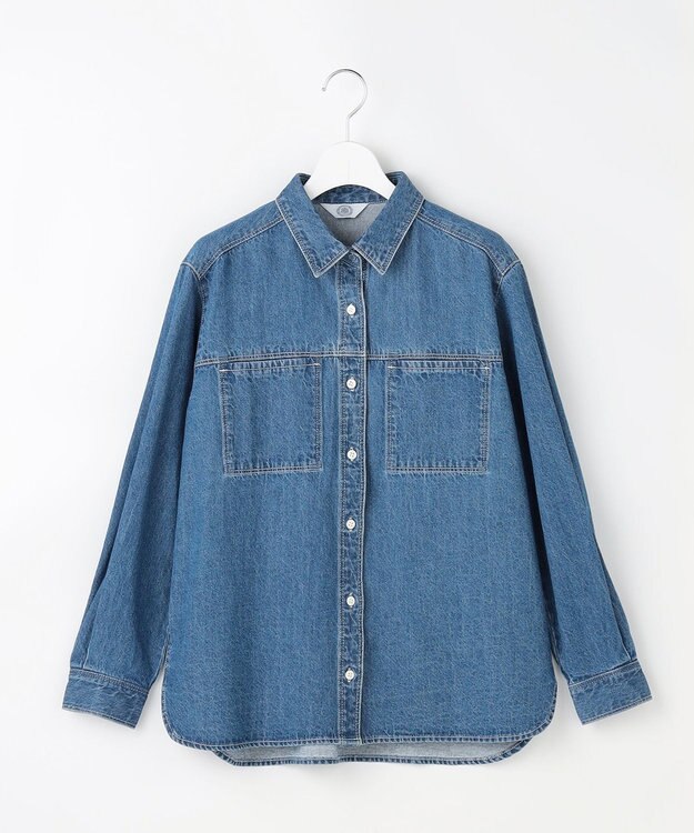 J.PRESS LADIES コットンリネン 7oz デニム シャツ ユーズド系