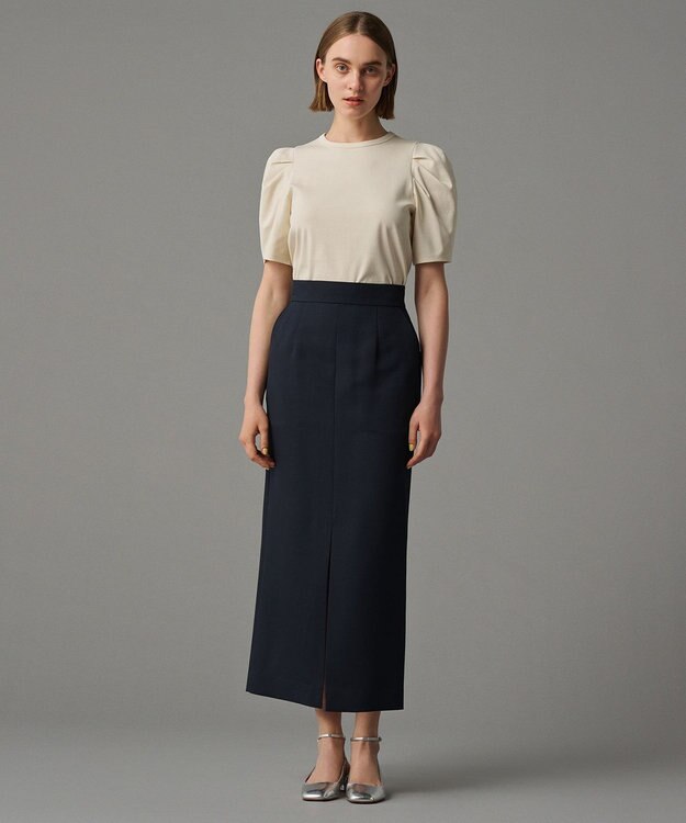 uncrave 【吸水速乾・洗濯機洗い可】エコ ドライ チノ Ｉラインスカート（uncrave STANDARD） ネイビー